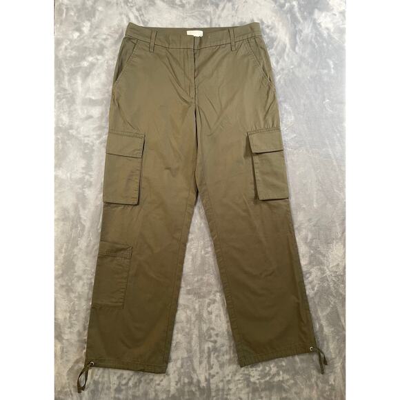 NWT wide leg cargo army green pants utility casual 10 Large H&M menswear baggy - Picture 2 of 11